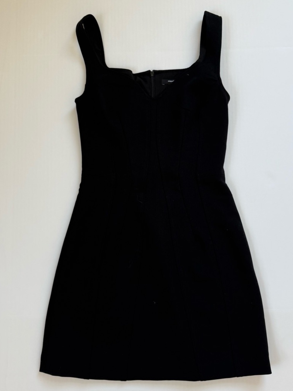 NWT French Connection Black Fit & Flare Mini Dress Square Neck